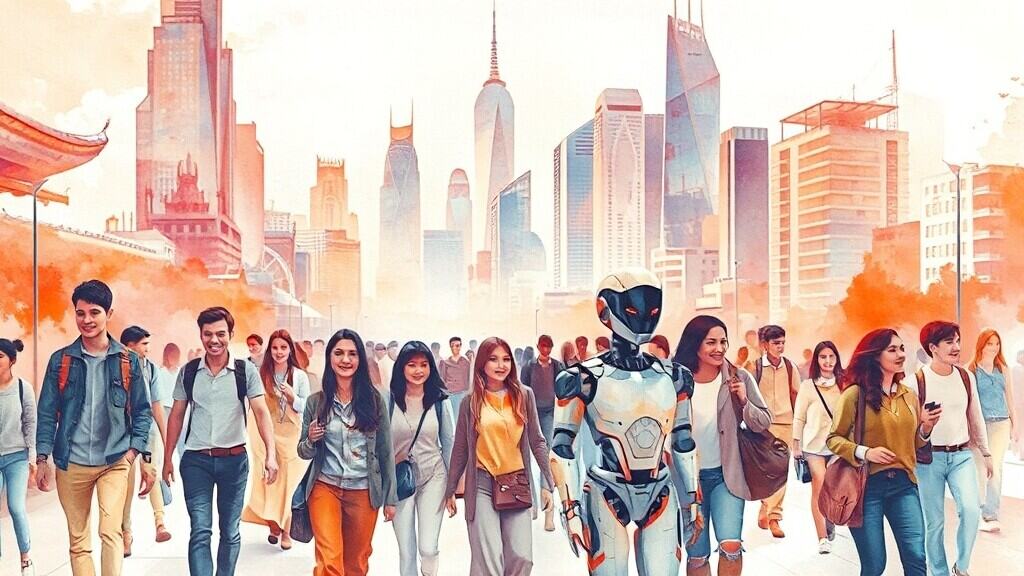 AI 문제점, 어떻게 대처해야 할까? (watercolor 스타일)