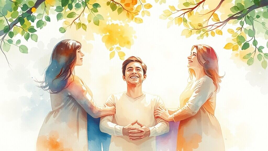 행복이음이란 무엇인가요? (watercolor 스타일)