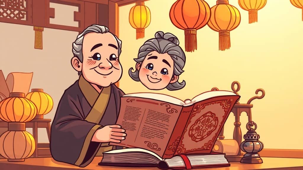 챗GPT 사주 풀이의 장점과 한계 (cartoon 스타일)