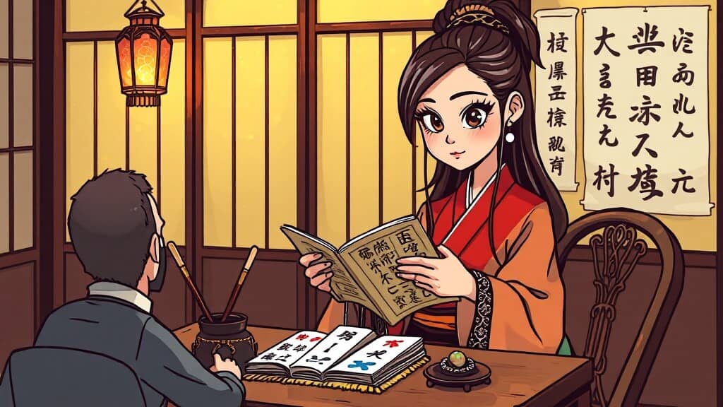 챗GPT 사주 활용 시 유의점 (cartoon 스타일)