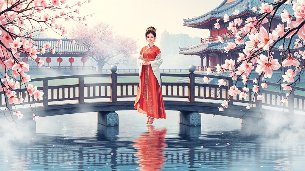 남원 대표 명소, 광한루원 (illustration 스타일)