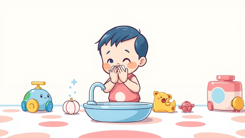 RSV 예방, 생활 속 실천이 중요해요 (cartoon 스타일)