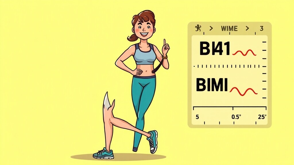 건강 위험 감소를 위한 BMI 관리 (cartoon 스타일)