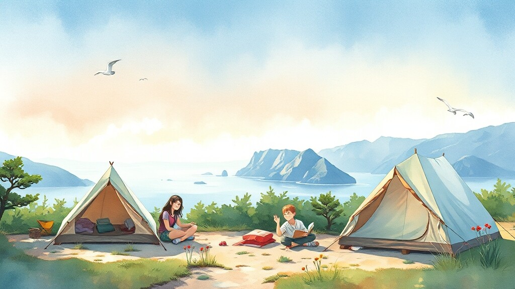 주변 관광지와 연계 (watercolor 스타일)