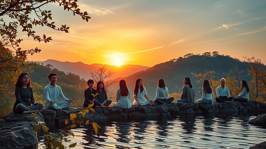 산과 자연에서 즐기는 힐링 여행지 (realistic 스타일)