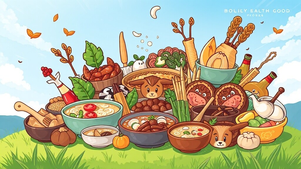 삼계탕 말고 다른 보양식은? (cartoon 스타일)