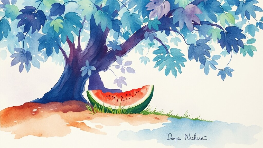 삼복더위 건강 관리 꿀팁 (watercolor 스타일)