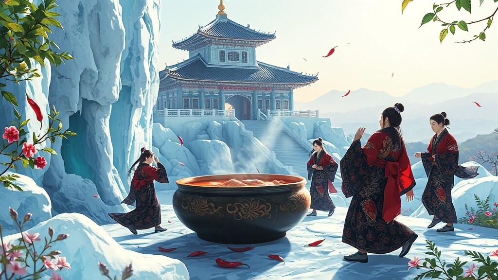 궁중과 민간의 복날 풍습 (realistic 스타일)