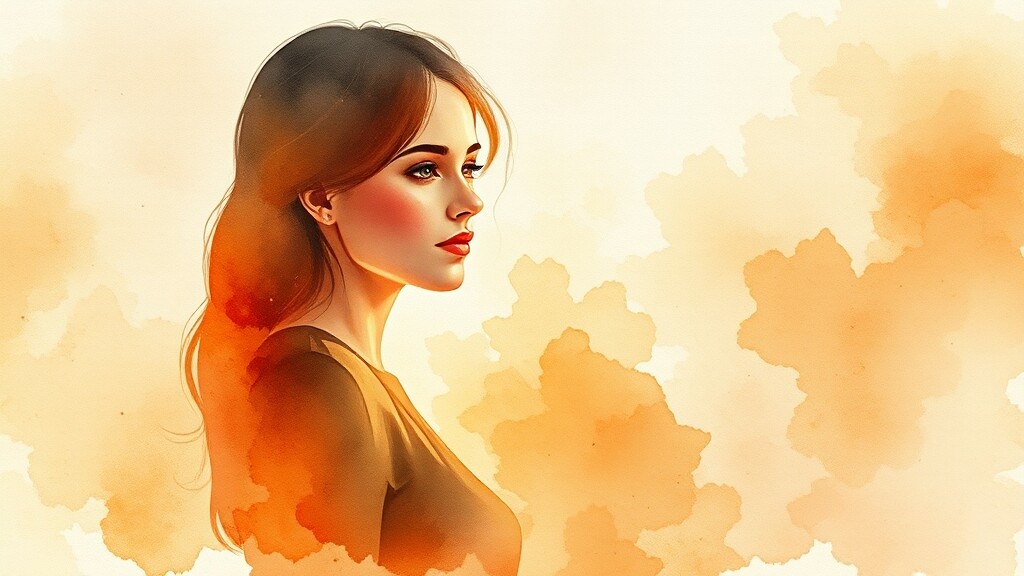EI 높은 여성의 매력 (watercolor 스타일)