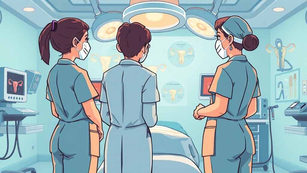 복강경 수술: 방법 및 장단점 비교 (cartoon 스타일)