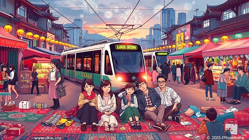 편의 정보: 주차, 교통, 휴식 공간 (illustration 스타일)