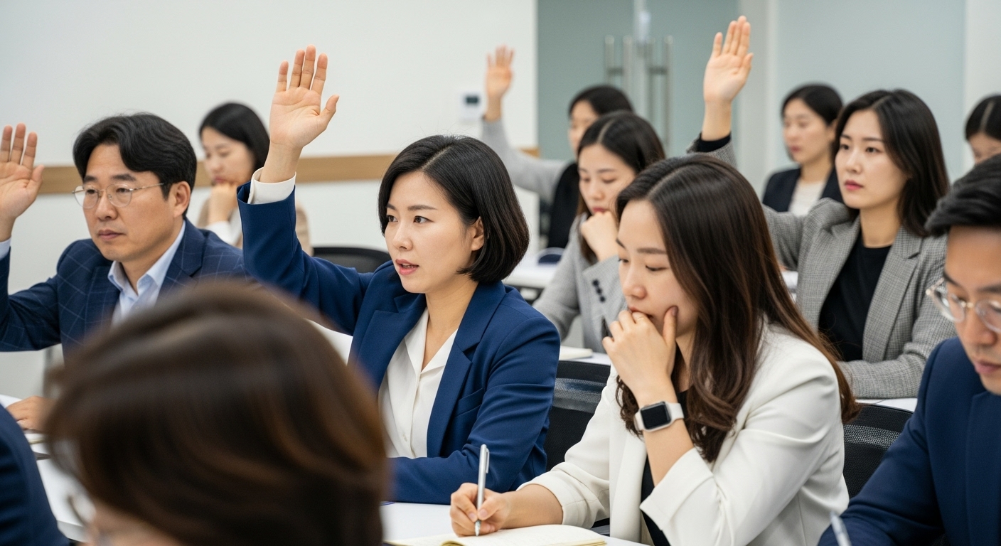 공개 토론회에서 새출발기금 제도에 대한 의견과 우려를 표명하는 다양한 직업군의 한국인들