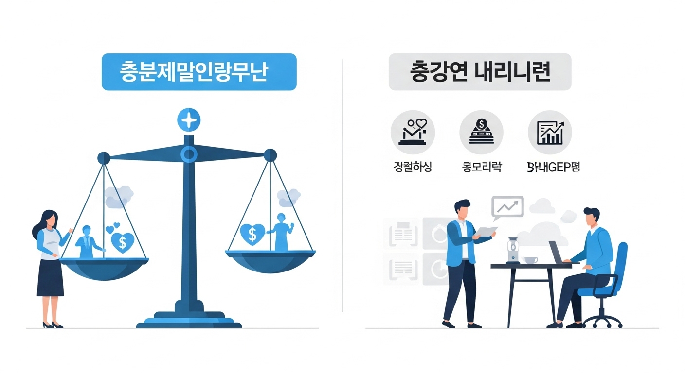 임플란트 건강보험 확대의 긍정적 영향과 당면 과제 - 건강보험 확대의 혜택과 재정적 부담, 수요 증가 등의 과제를 저울에 비유하여 균형 있게 표현한 이미지