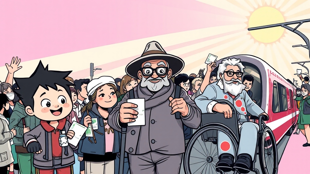 놓치면 손해! 기차표 할인 혜택 (cartoon 스타일)