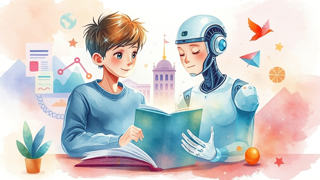 AI 디지털 교과서의 주요 장점 (watercolor 스타일)