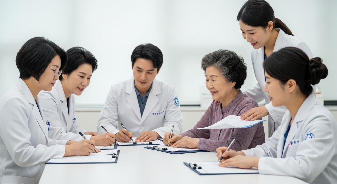 글로벌 3상 임상(Polaris-AD)의 2025년 10월 현황과 주요 목표 - 전 세계 여러 국가의 알츠하이머 환자들이 임상 시험에 참여하며 의료진과 소통하는 장면.