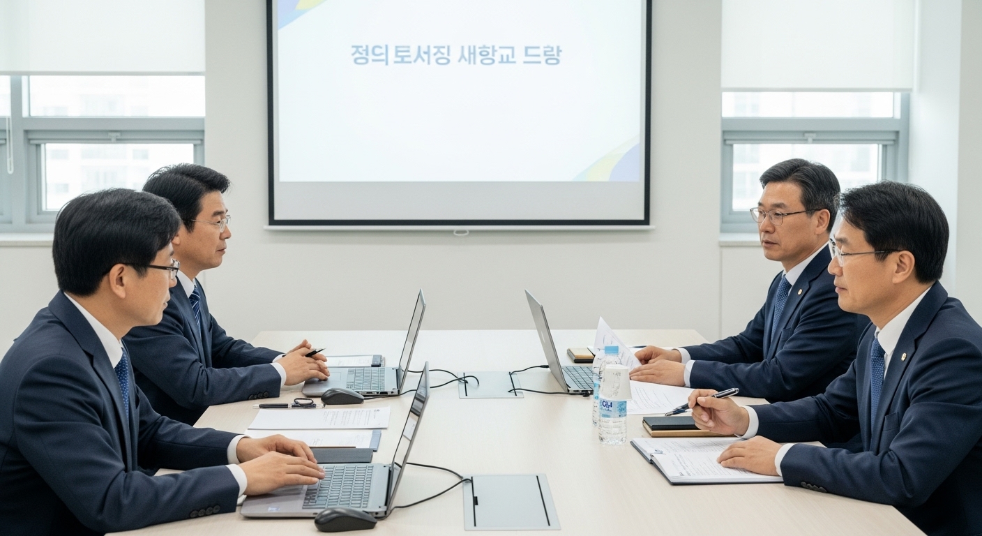 정부의 2025년 필수 의료 강화 핵심 추진 과제 - 보건복지부 관계자들이 '필수 의료 혁신' 브리핑을 진행하며 회의하는 모습