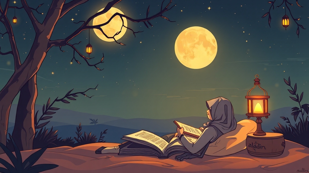 추석 연휴, 힐링 독서 타임 (illustration 스타일)