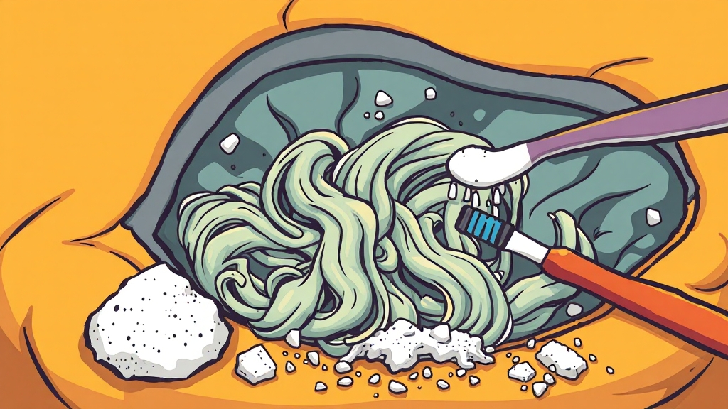 섬유 곰팡이 제거 및 관리 (cartoon 스타일)