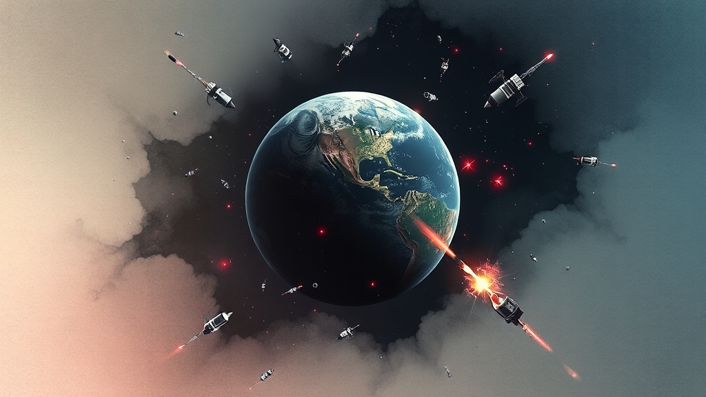 우주 쓰레기 문제, 얼마나 심각할까요? (watercolor 스타일)