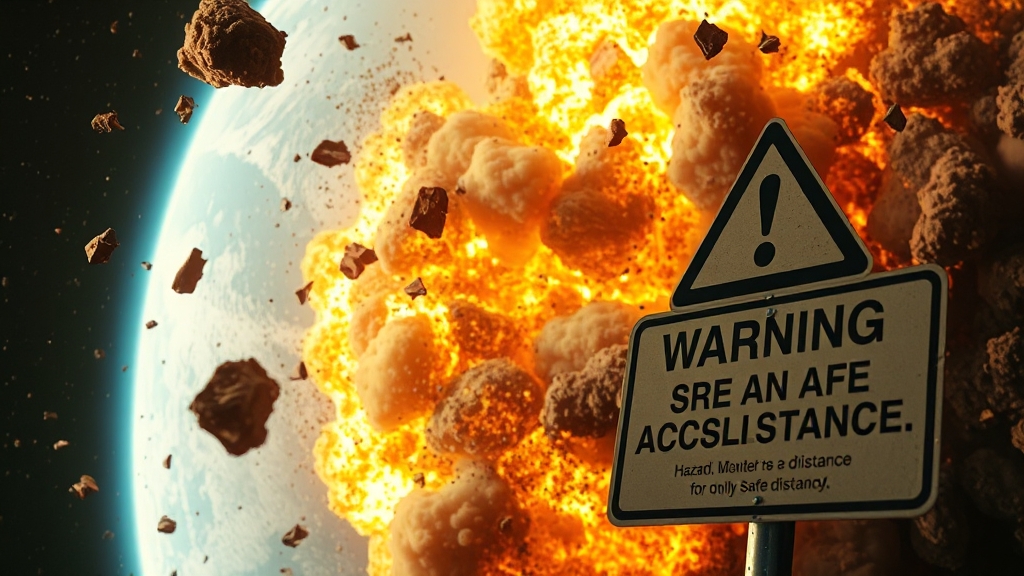 우주 쓰레기 발견 시 대처법: 안전이 최우선! (realistic 스타일)