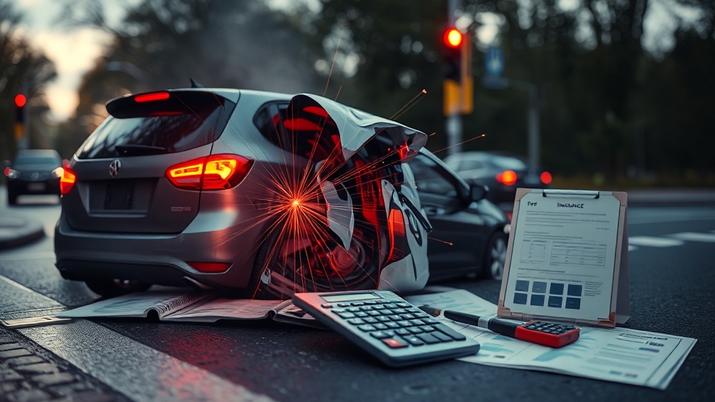 보험 처리와 과실비율 (realistic 스타일)