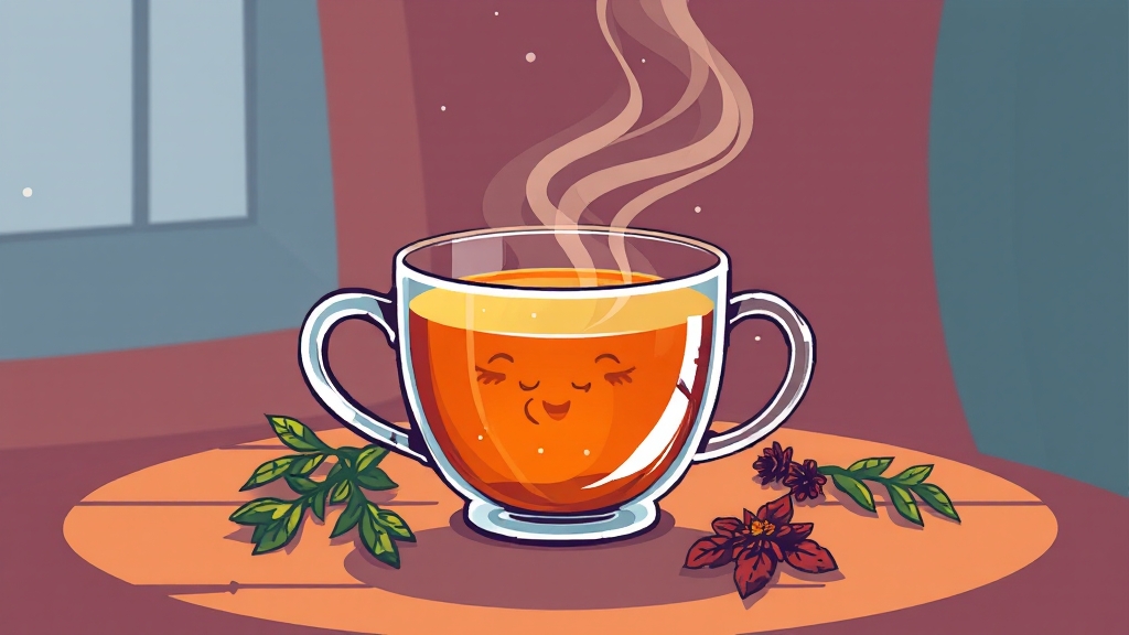 환절기 감기 예방과 허브티 (cartoon 스타일)