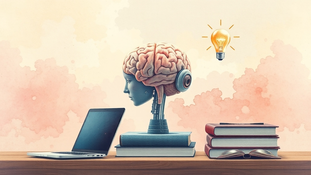 AI 기반 학습 도구 활용법 (watercolor 스타일)