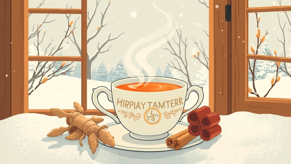 겨울에 좋은 한방차 종류 & 효능 (illustration 스타일)