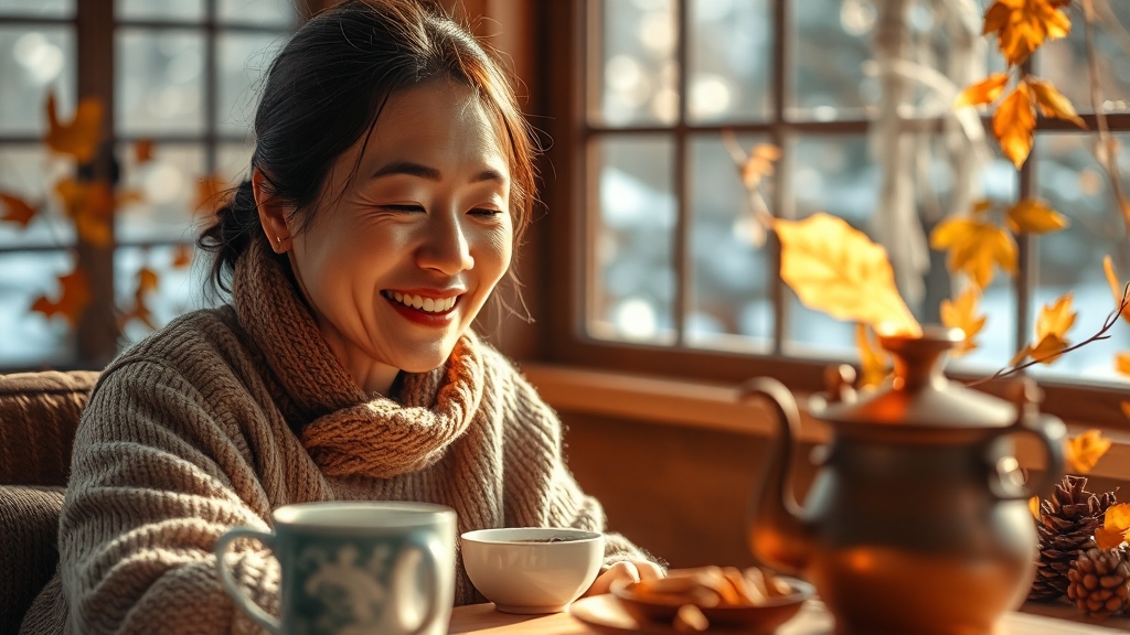 가을 겨울 건강 관리를 위한 한의학적 접근 (realistic 스타일)