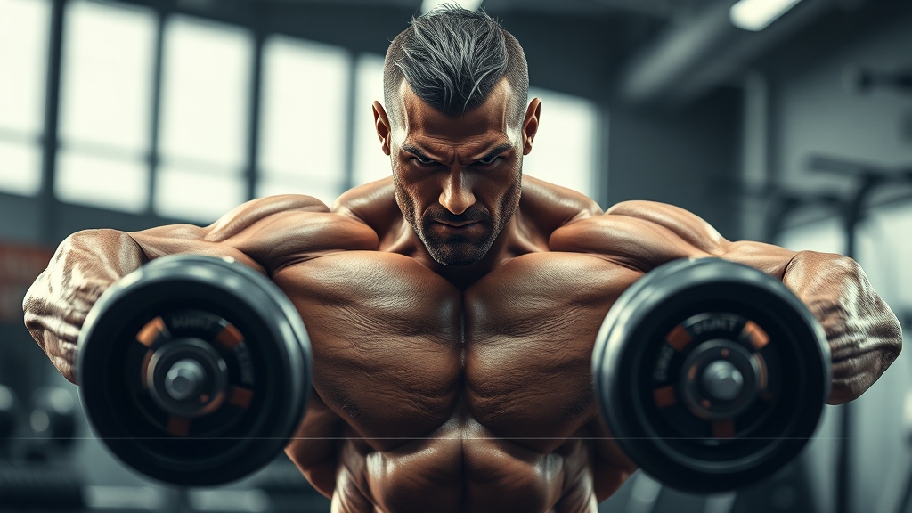 근비대 개념 및 핵심 요소 (realistic 스타일)