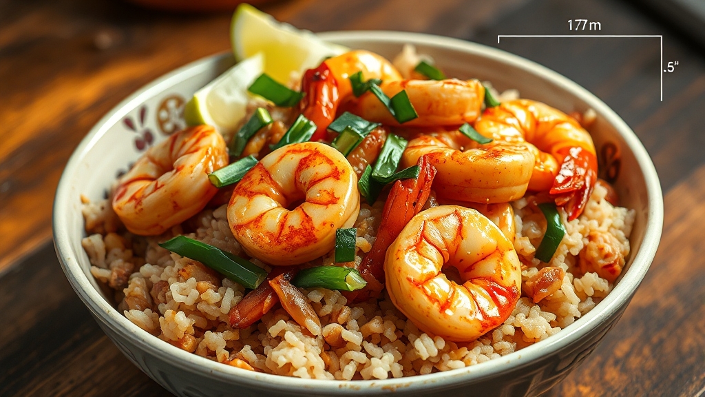 새우볶음밥과 혈당 변화 (realistic 스타일)