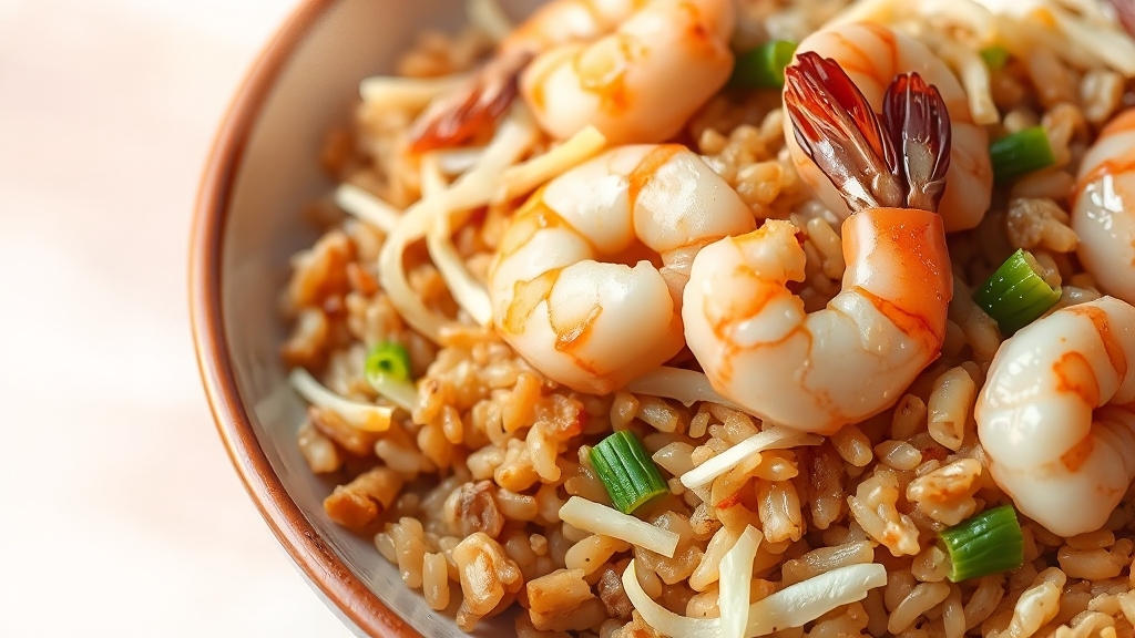 혈당 조절 새우볶음밥 레시피 (watercolor 스타일)