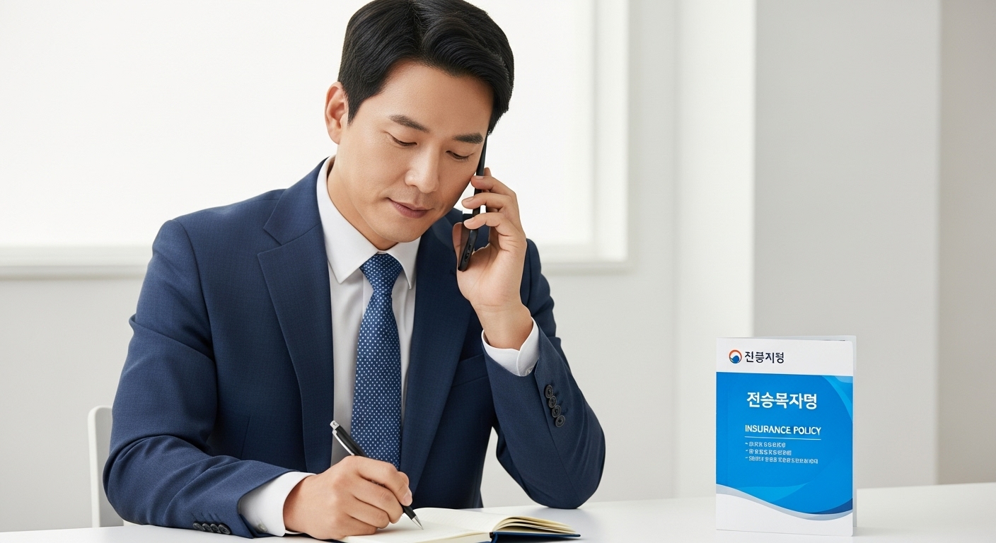 거절 통보 시 초기 대처: 단계별 가이드 - 남성이 보험사와 통화 내용을 기록하며 초기 대처하는 모습
