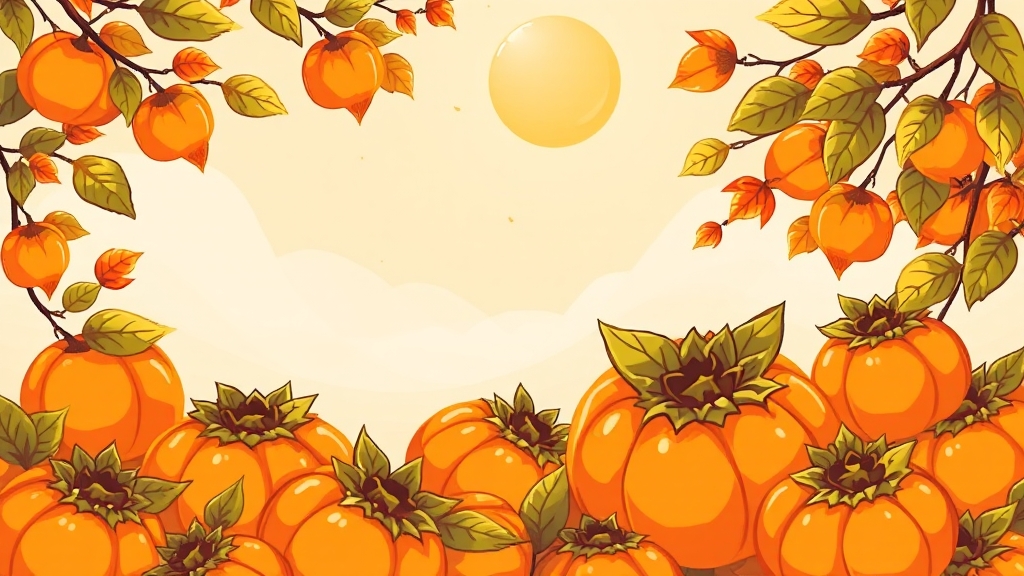 단감 영양 성분 & 칼로리 (illustration 스타일)