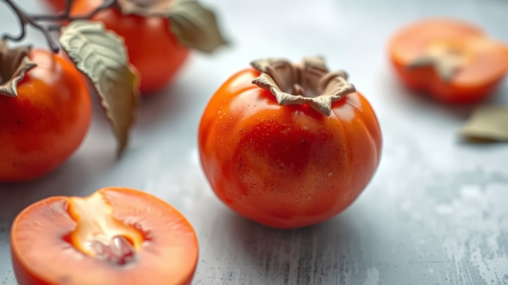 단감 효능: 건강에 미치는 효과 (realistic 스타일)