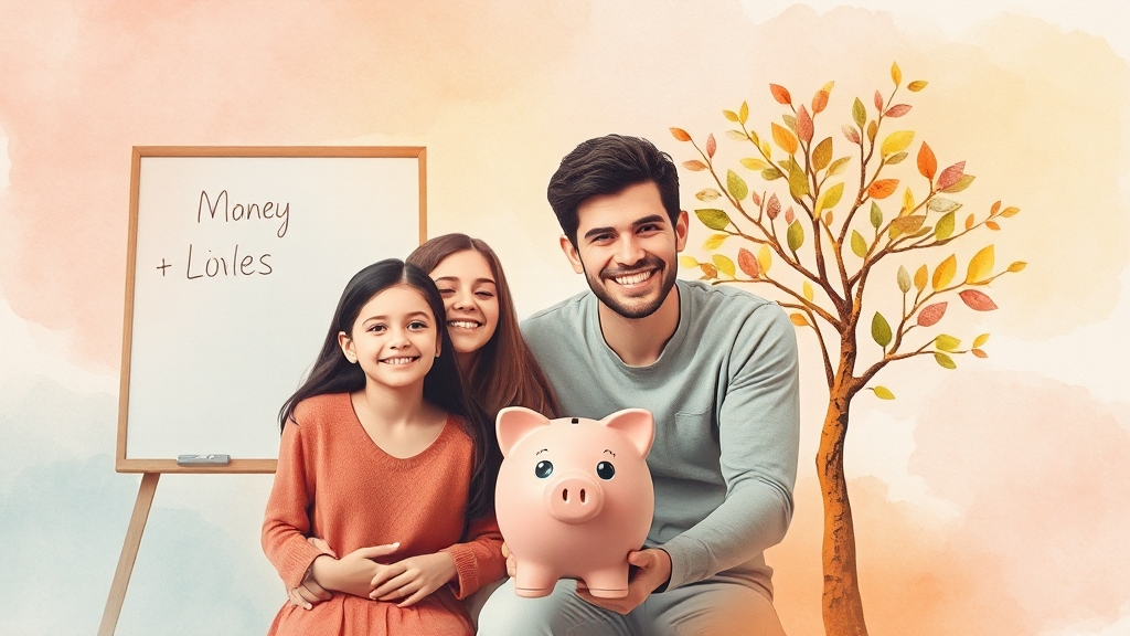 재무 목표 설정 및 예산 수립 (watercolor 스타일)