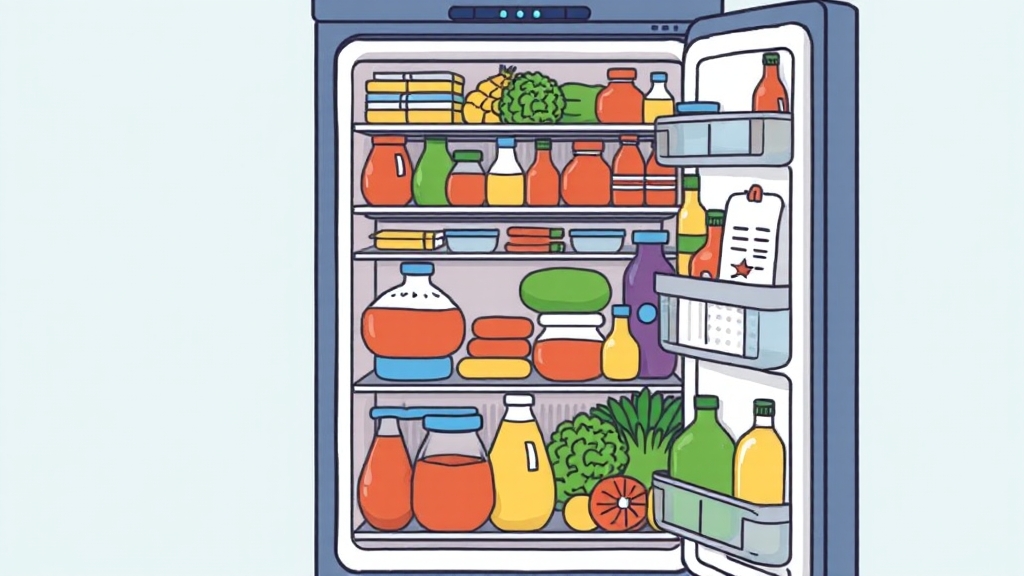 불필요한 구매 방지: 냉장고 속 재료 확인! (illustration 스타일)