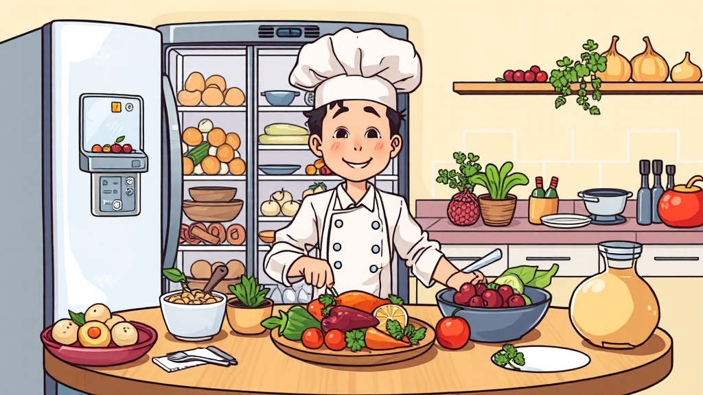 AI 레시피 추천: 냉장고 파먹기! (cartoon 스타일)