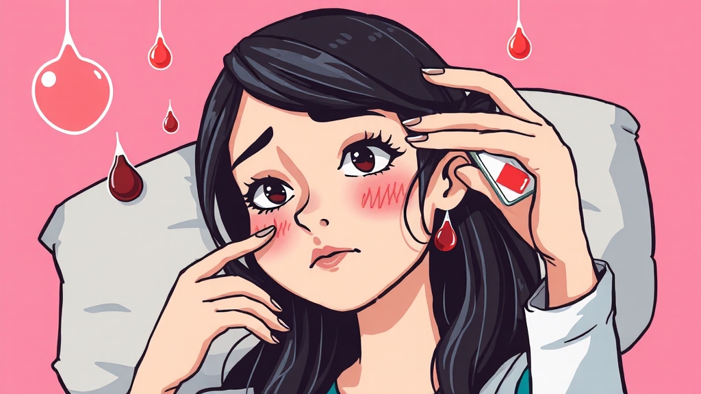 빈혈의 주요 증상 및 원인 (cartoon 스타일)