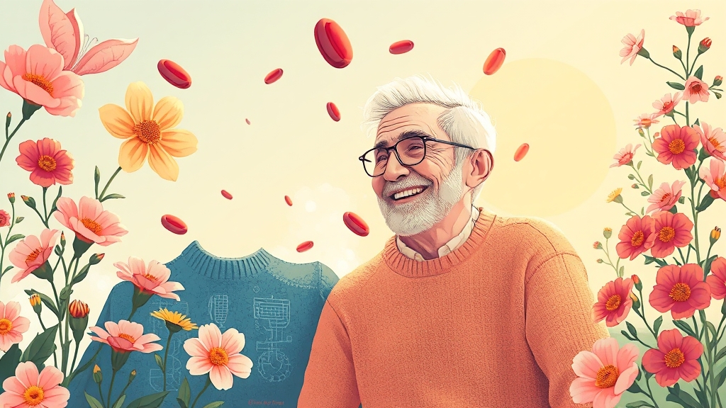 노년기 혈관 건강 중요성 (illustration 스타일)