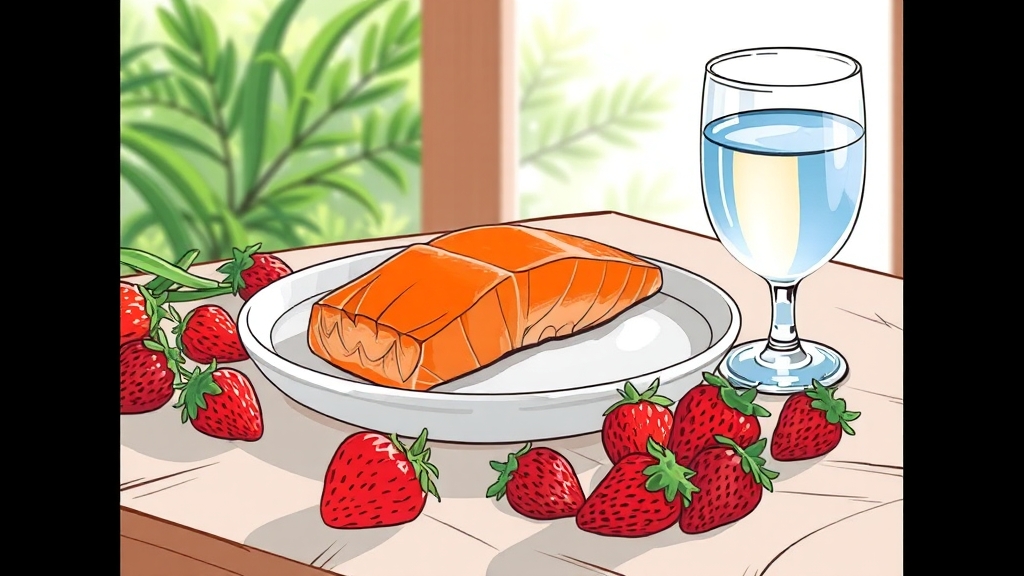 관절 건강 도움 음식 (illustration 스타일)