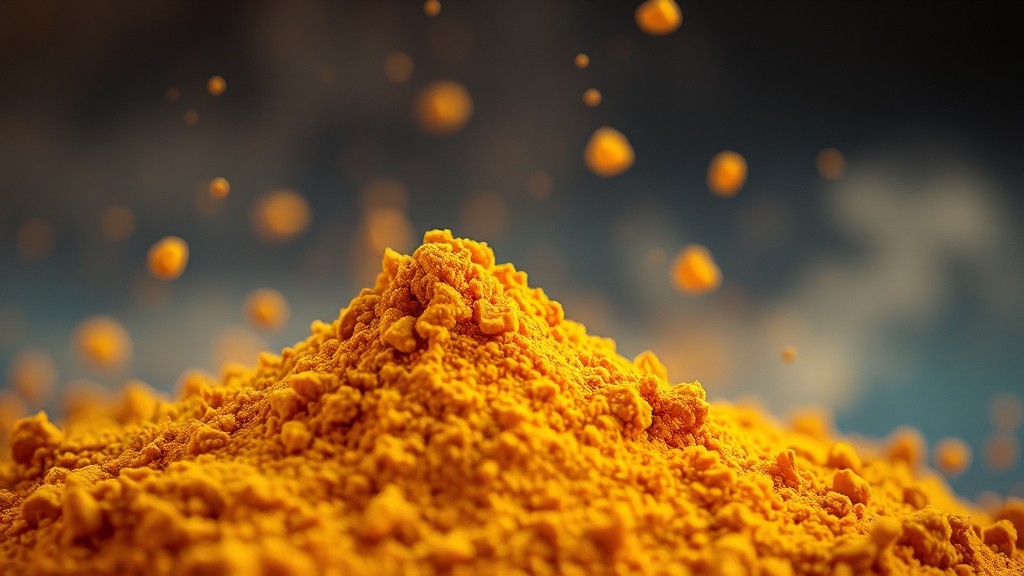 만성 염증에 좋은 식품: 커큐민과 강황 (realistic 스타일)