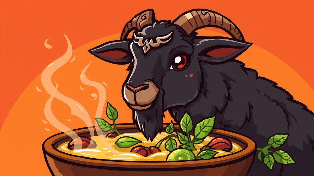 흑염소진액, 무엇일까요? (cartoon 스타일)