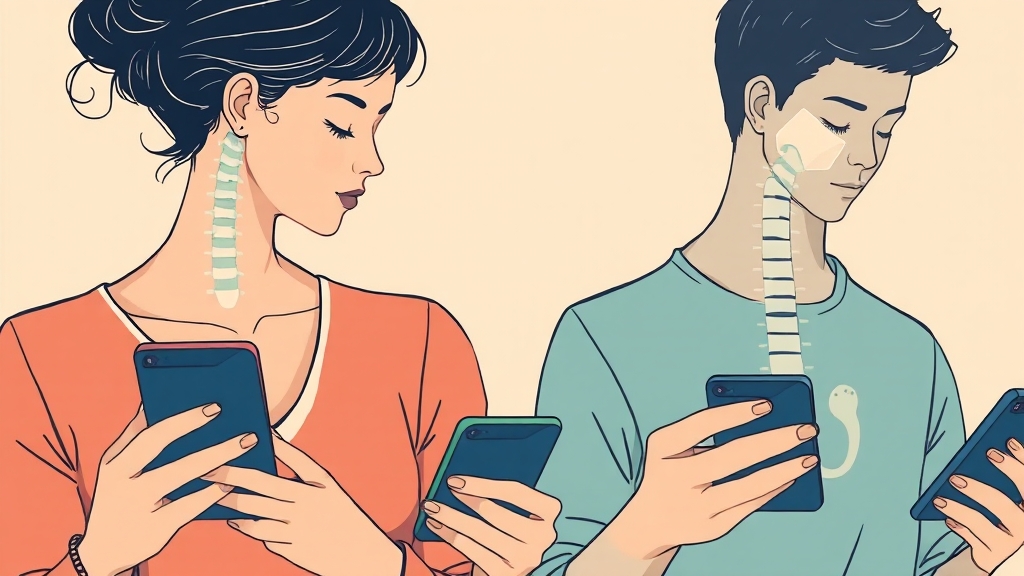 목 통증, 왜 생기는 걸까요? (illustration 스타일)