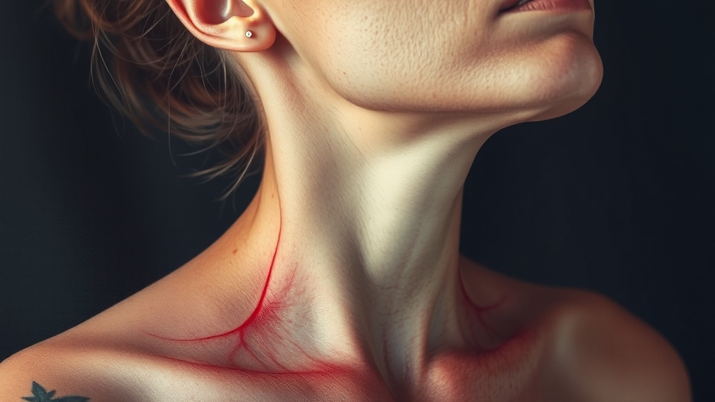 목 통증, 방치하면 큰일나요! (watercolor 스타일)