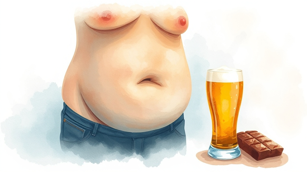 술과 뱃살의 관계 (watercolor 스타일)
