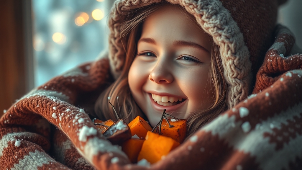 겨울철 식욕 증가, 왜? (realistic 스타일)