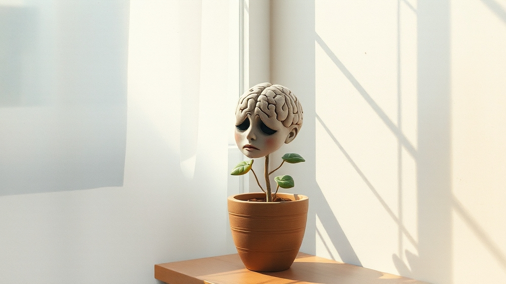 햇빛 부족과 뇌 건강 (watercolor 스타일)