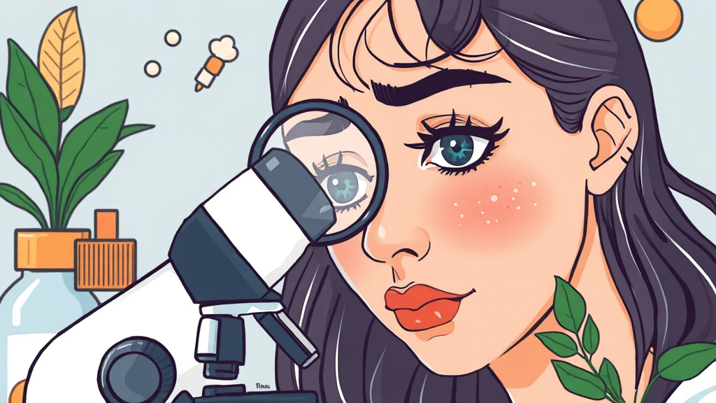 비건 화장품 성분 분석 (illustration 스타일)